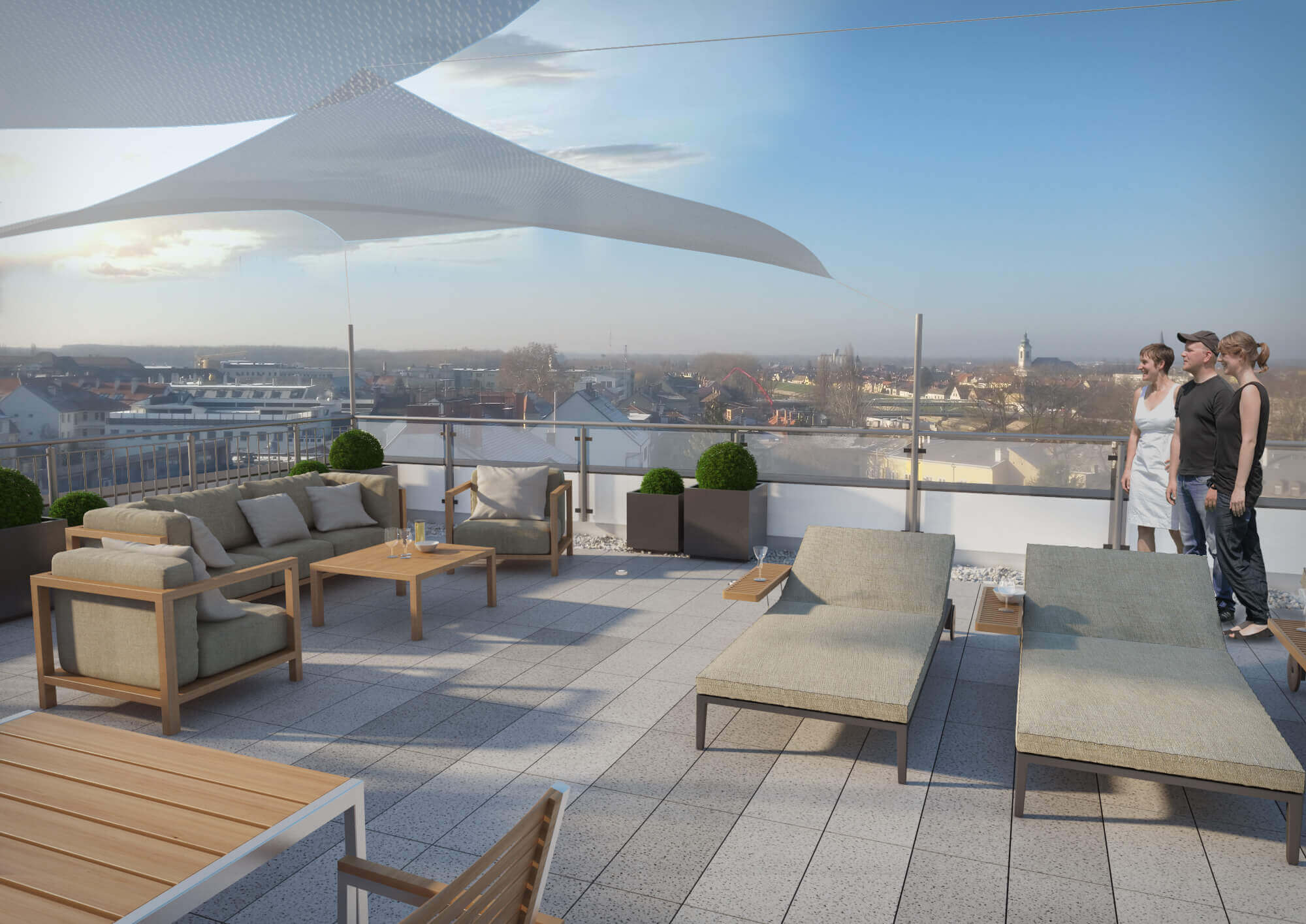 Bérelhető Penthouse hatalmas tetőterasszal Győrben